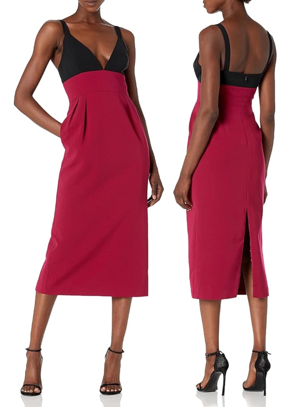 Jill Jill Stuart NWT Colorblock Midi Dress Sleeveless Cocktail Event Size 2